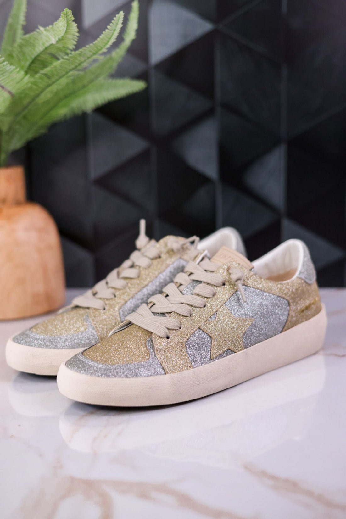 Silver & Gold Sneakers - Whiskey Skies - VINTAGE HAVANA