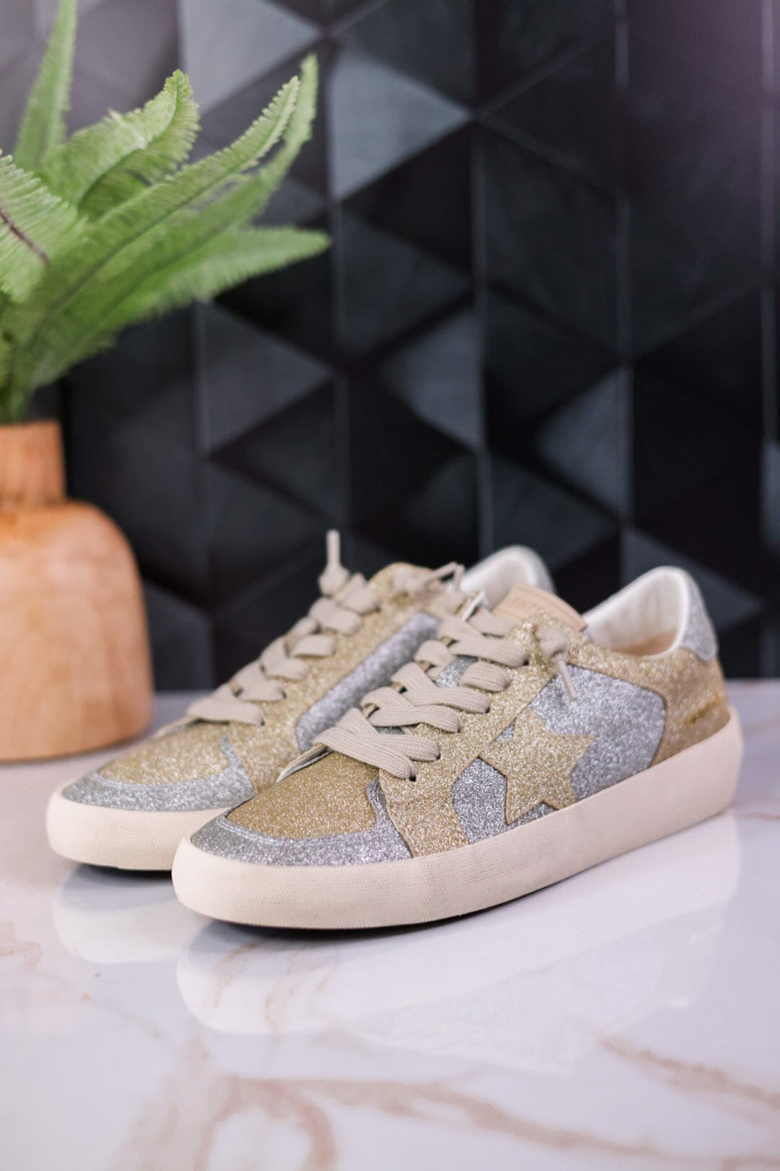 Silver & Gold Sneakers - Whiskey Skies - VINTAGE HAVANA