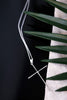 Silver Long Cross Neckless - Whiskey Skies - LESLIE CURTIS JEWLERY DESIGNS