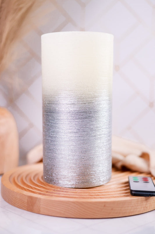 Silver Ombre Water Wick Candle - Whiskey Skies - 180 DEGREES