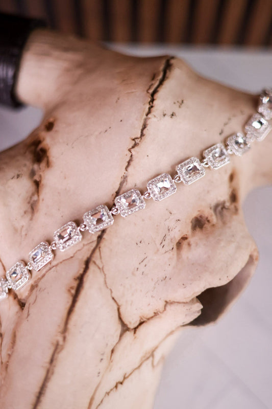 Silver Rhinestone Trucker Hat Chain - Whiskey Skies - VIBES HAT COMPANY