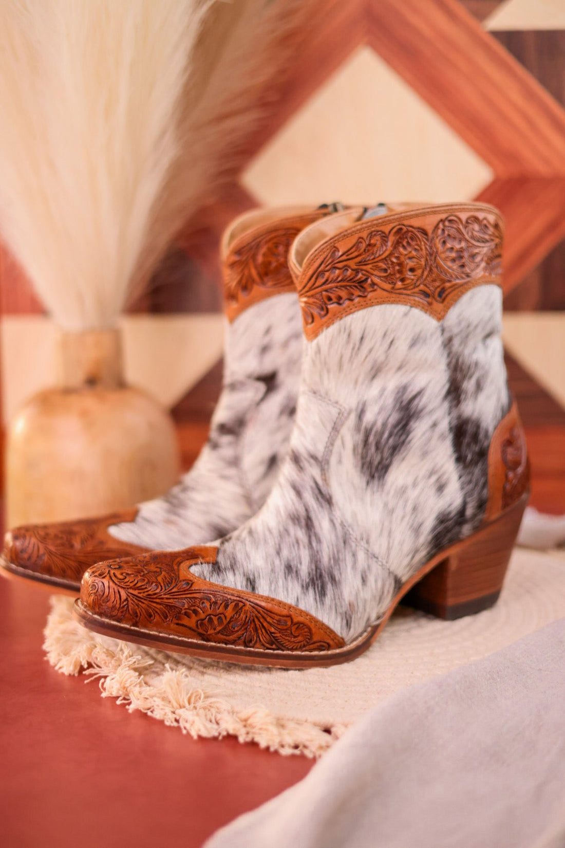 Silverado Hair - On Hide & Hand - Tooled Boots - Whiskey Skies - KHEMCHAND HANDICRAFT