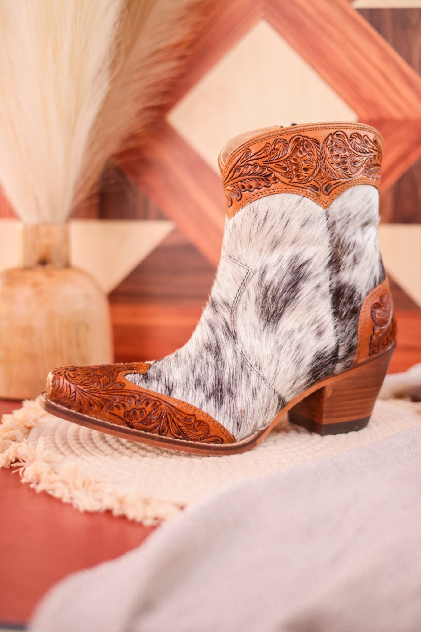 Silverado Hair - On Hide & Hand - Tooled Boots - Whiskey Skies - KHEMCHAND HANDICRAFT