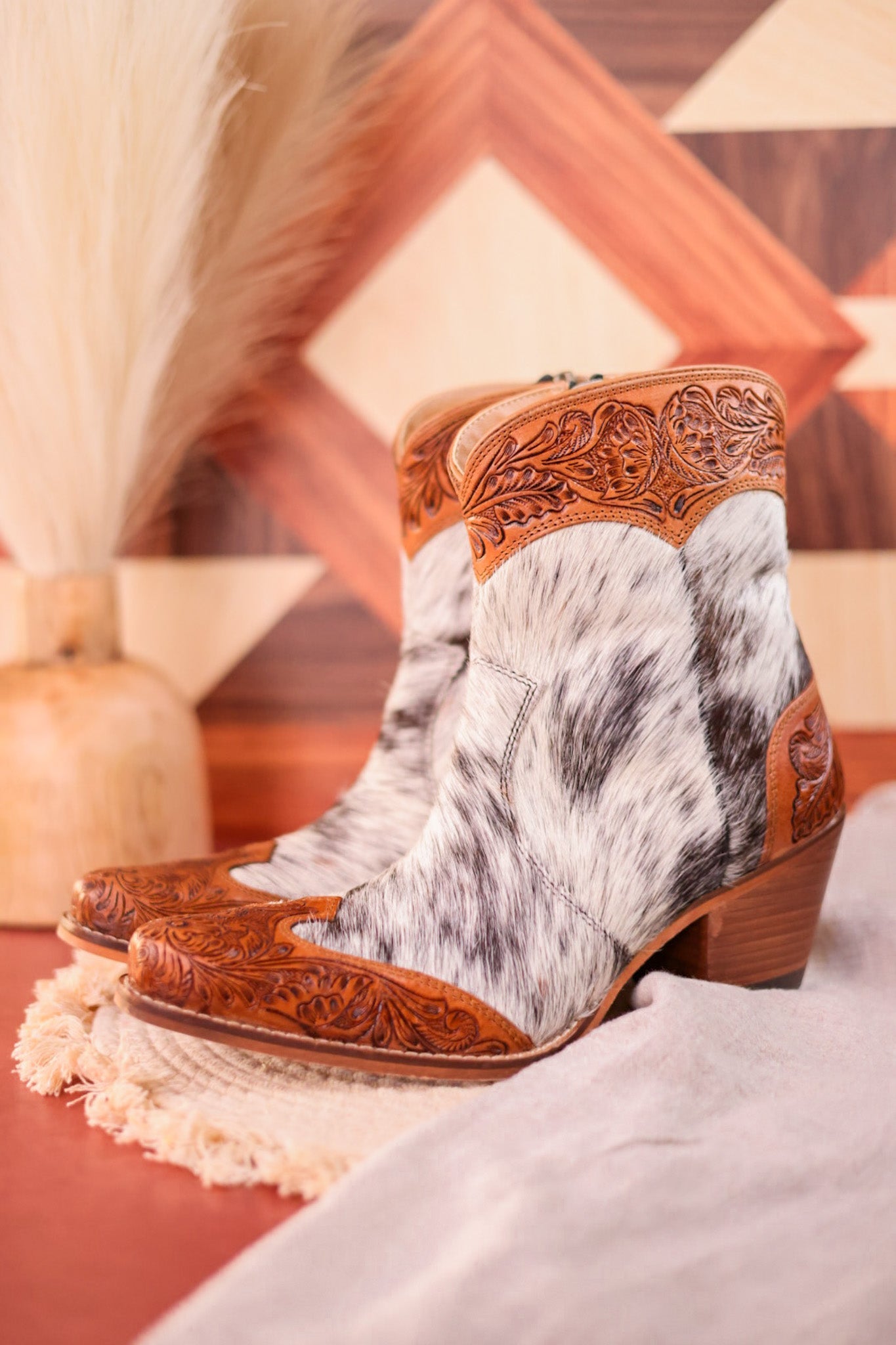 Silverado Hair - On Hide & Hand - Tooled Boots - Whiskey Skies - KHEMCHAND HANDICRAFT