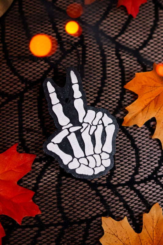 Skeletal Peace Out Freshie (4 Scents) - Whiskey Skies - BUG AND BEAN FRESHIES