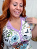Skullflowers Short Sleeve Top & Joggers Loungewear Set - Whiskey Skies - SHIRLEY & STONE