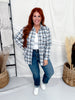 Slate Blue Plaid Long Sleeve Button Front Top - Whiskey Skies - HEIMISH