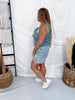 Sleeveless Open Front Denim Top With Bowtie Closures - Whiskey Skies - SWEET GENERIS