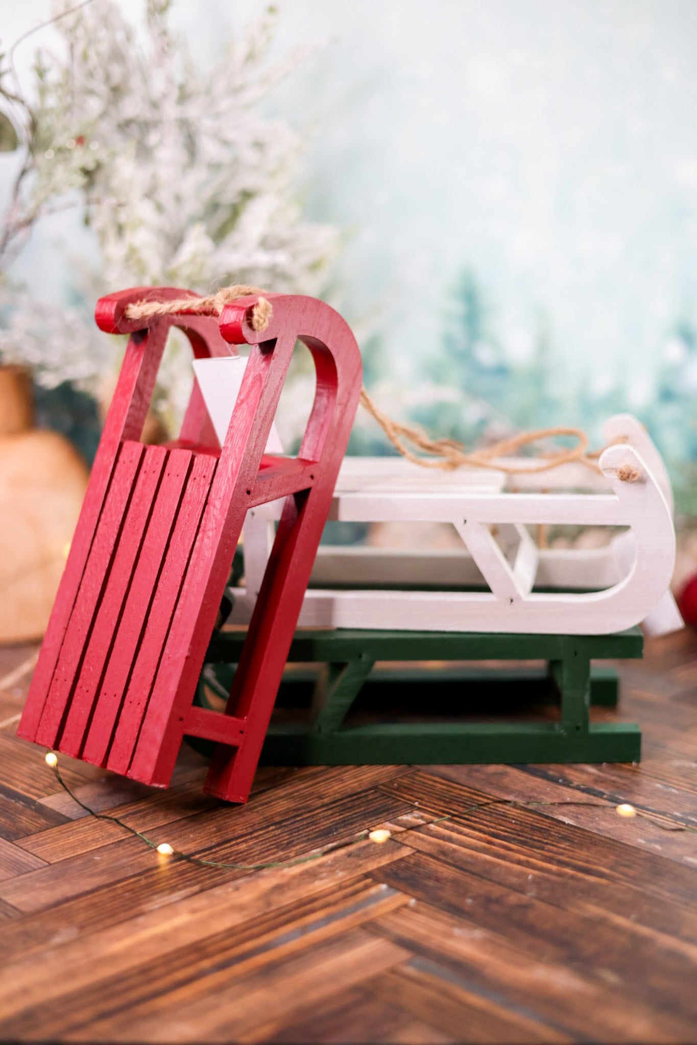 Small Hanging Wood Sled Decor (Three Colors) - Whiskey Skies - SPECIAL T IMPORTS INC