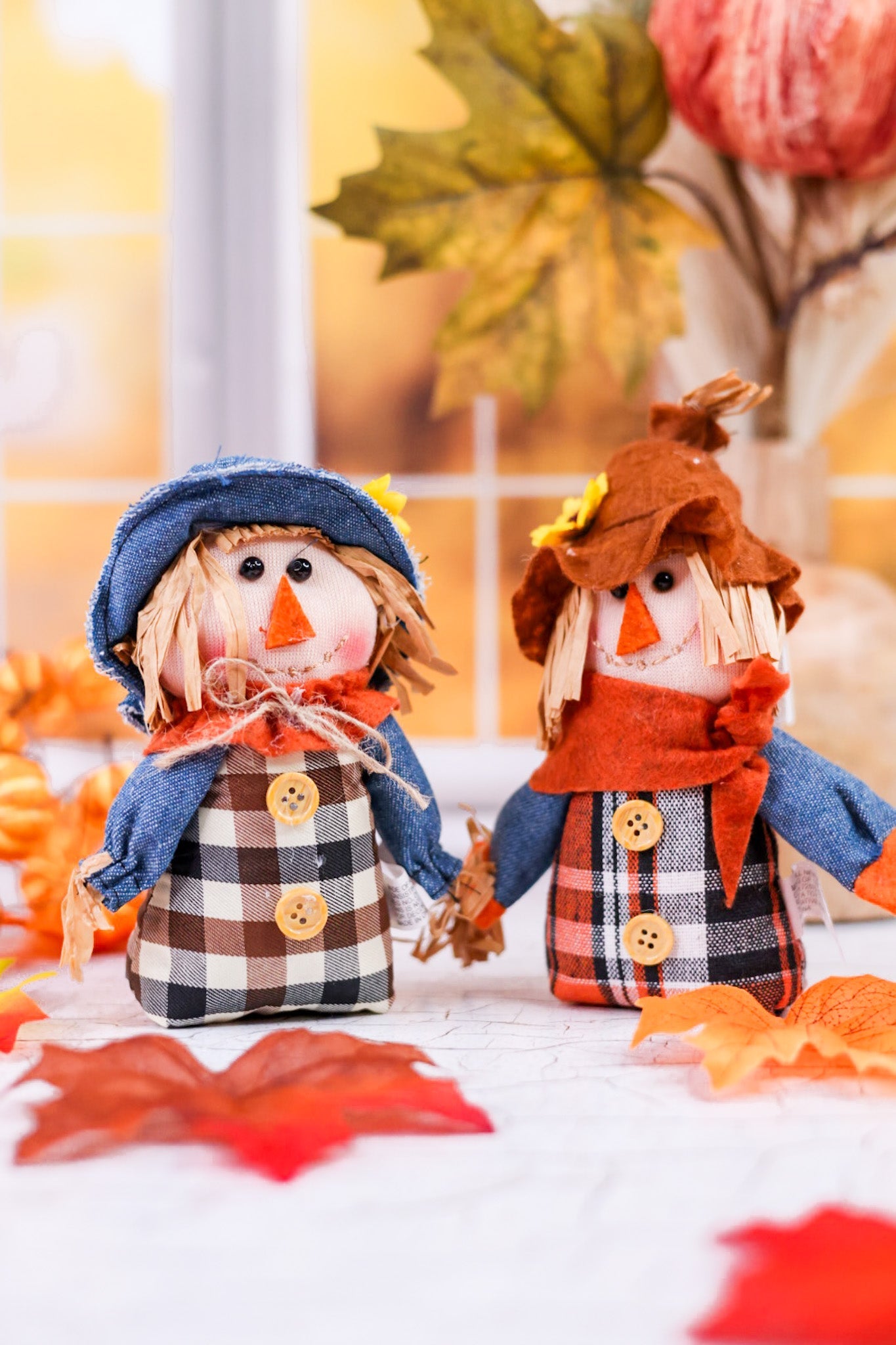 Small Plush Scarecrow Ornament (2 Variants) - Whiskey Skies - GERSON COMPANIES