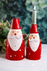 Small Tin LED Light Up Santa Candlestick Holder - Whiskey Skies - MUD PIE