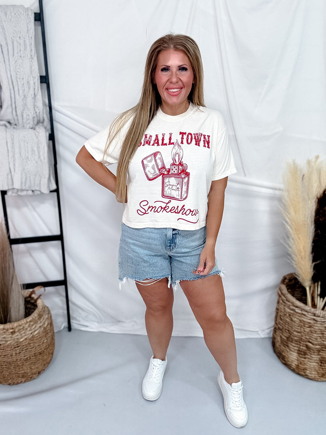 Small Town Smokeshow Graphic Midi Tee - Whiskey Skies - STATED BRANDS