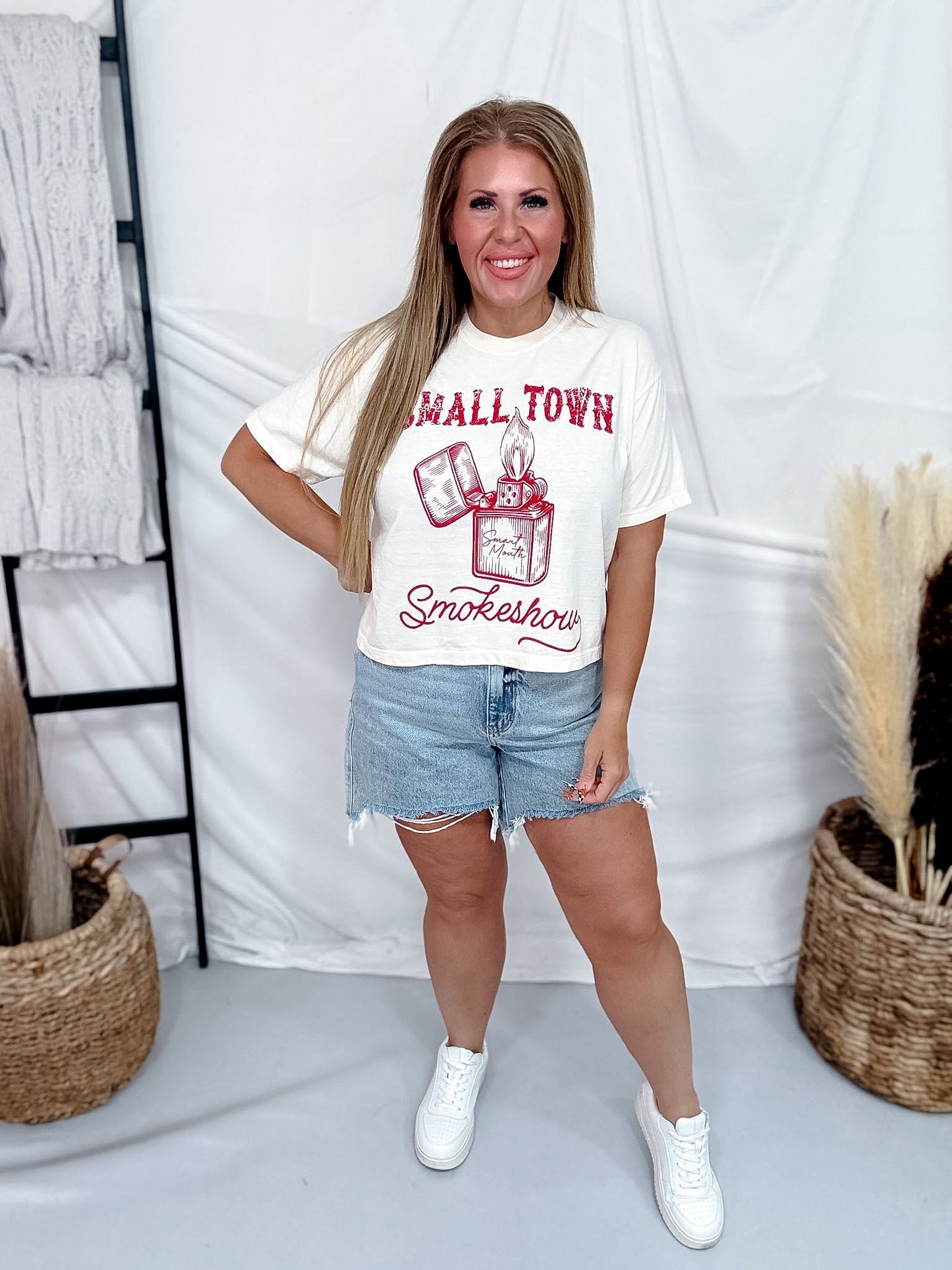 Small Town Smokeshow Graphic Midi Tee - Whiskey Skies - STATED BRANDS