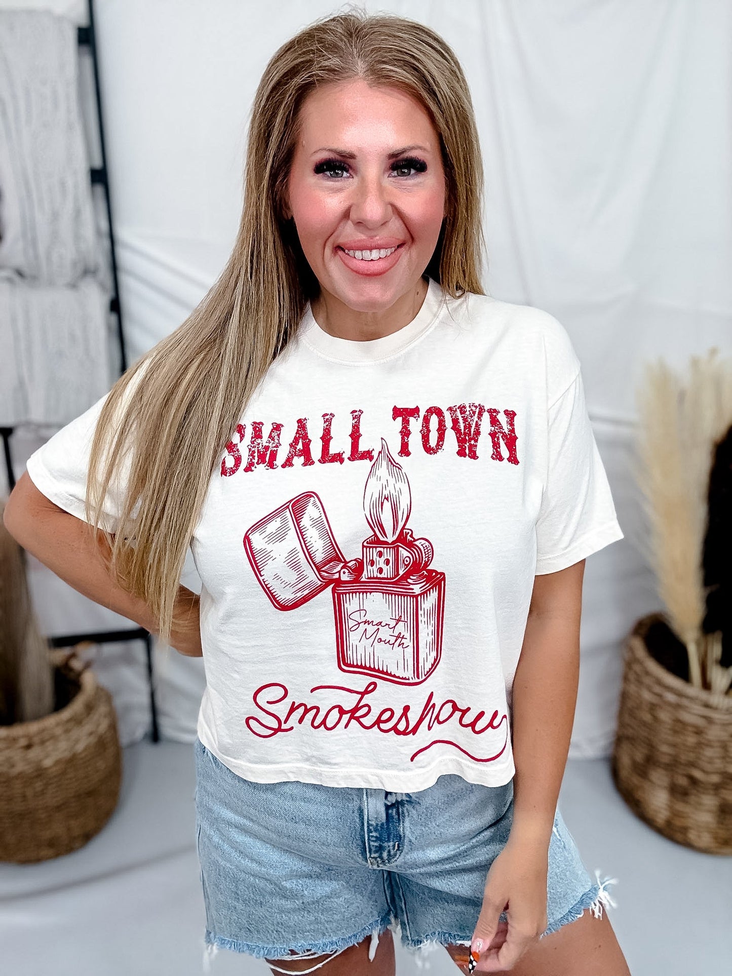 Small Town Smokeshow Graphic Midi Tee - Whiskey Skies - STATED BRANDS