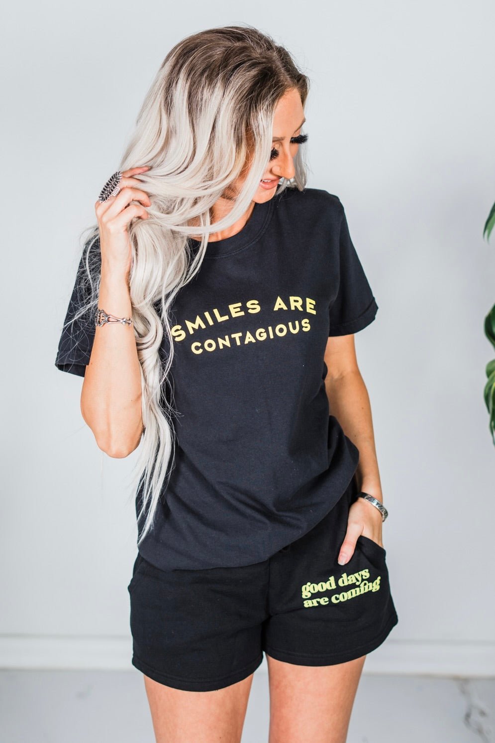 "Smiles Are Contagious" Graphic T - Shirt - Whiskey Skies - Southern Bliss Company