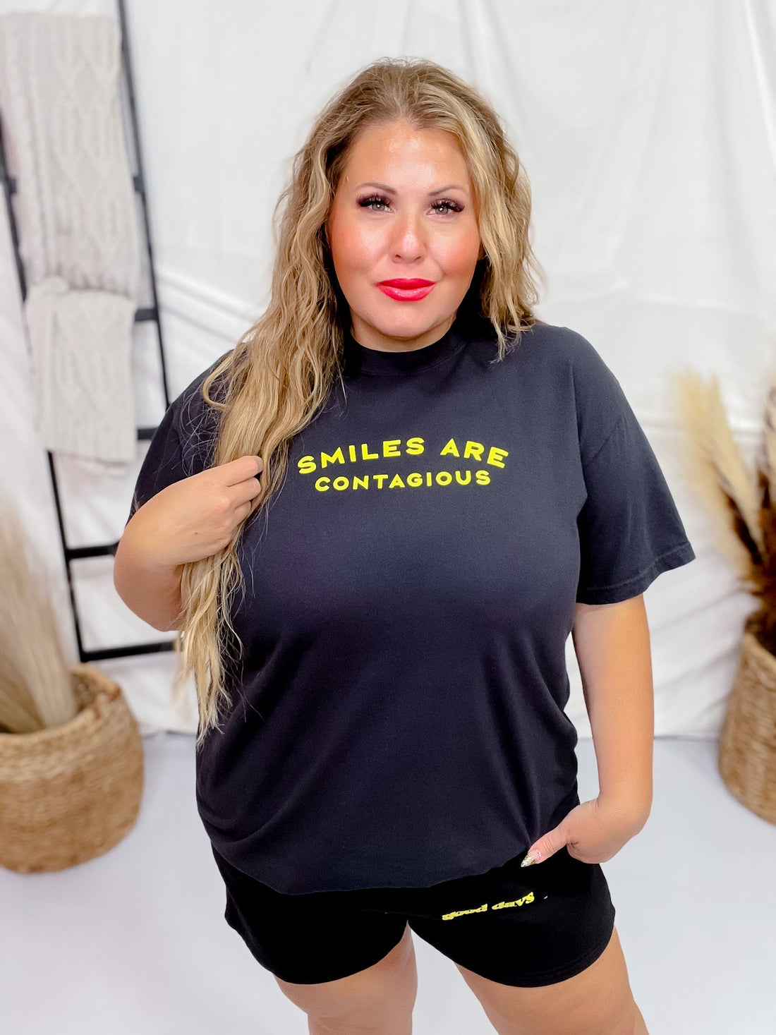 "Smiles Are Contagious" Graphic T - Shirt - Whiskey Skies - Southern Bliss Company