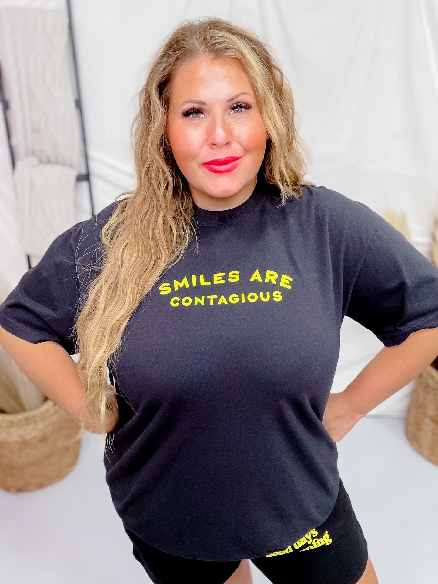 "Smiles Are Contagious" Graphic T - Shirt - Whiskey Skies - Southern Bliss Company