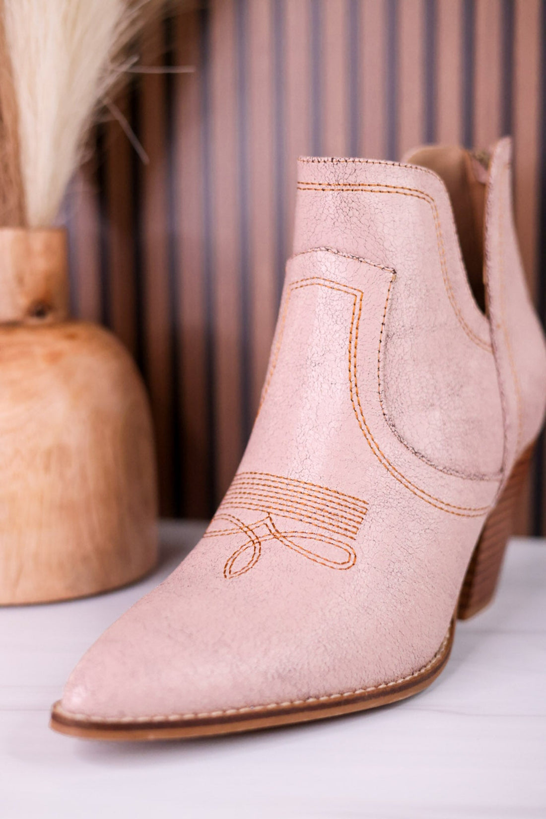 Smoke Show Cream Faux Leather Booties - Whiskey Skies - CORKYS FOOTWEAR