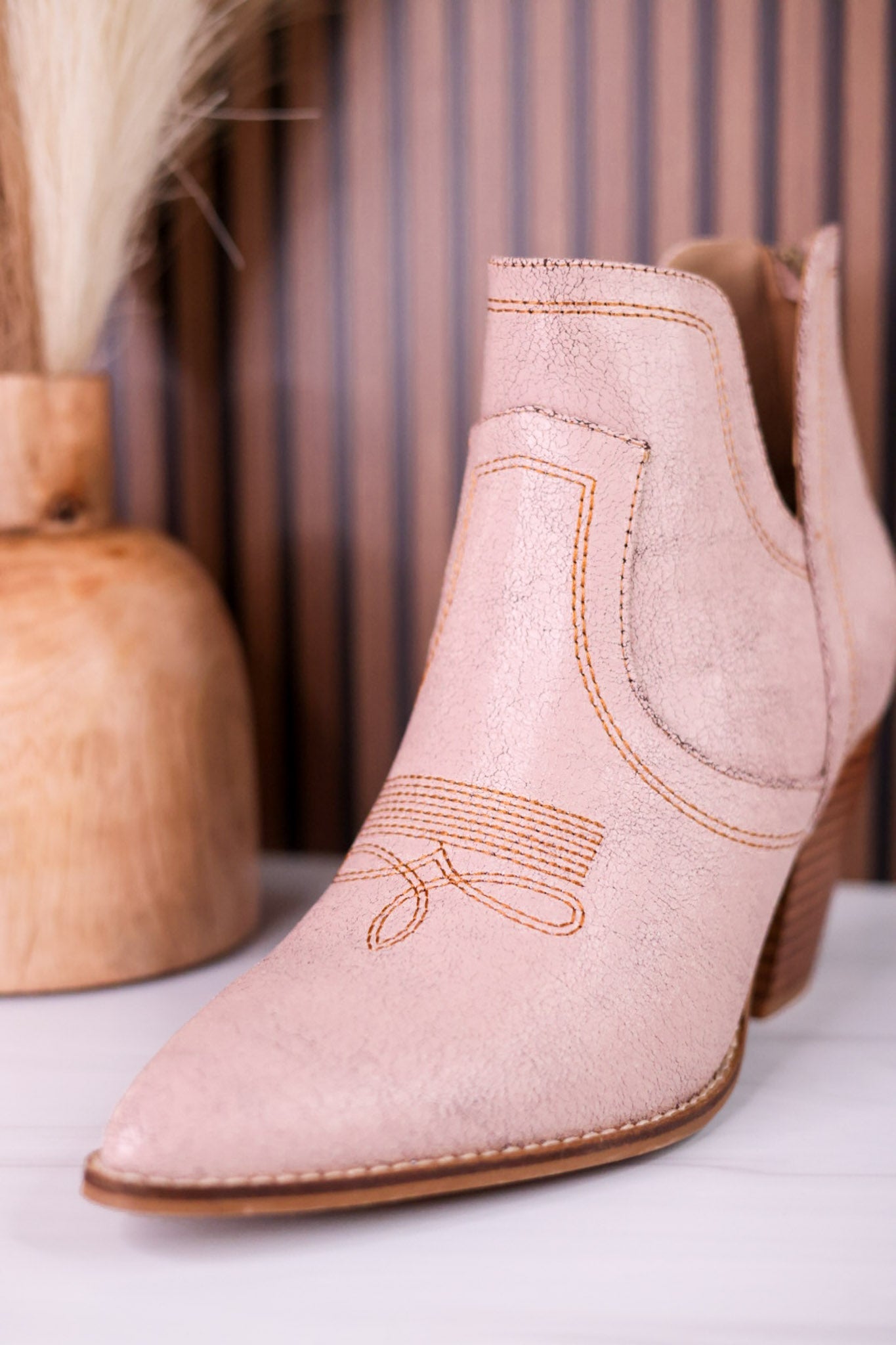 Smoke Show Cream Faux Leather Booties - Whiskey Skies - CORKYS FOOTWEAR