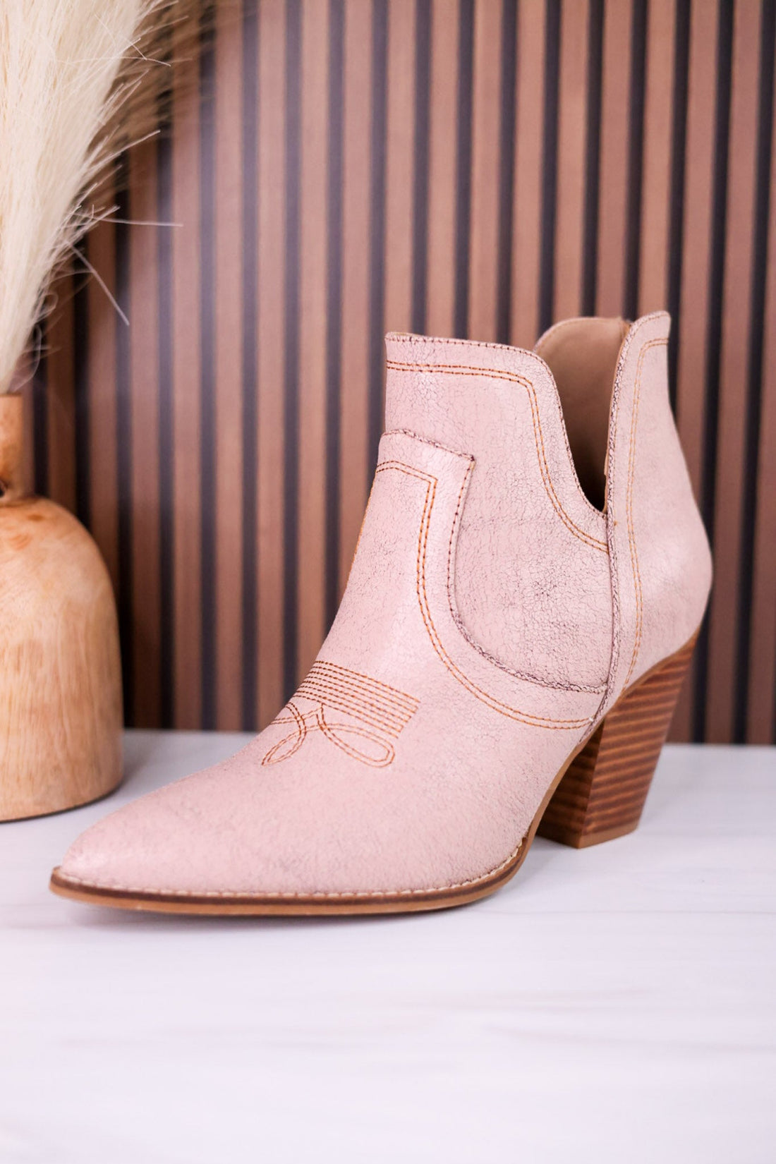 Smoke Show Cream Faux Leather Booties - Whiskey Skies - CORKYS FOOTWEAR