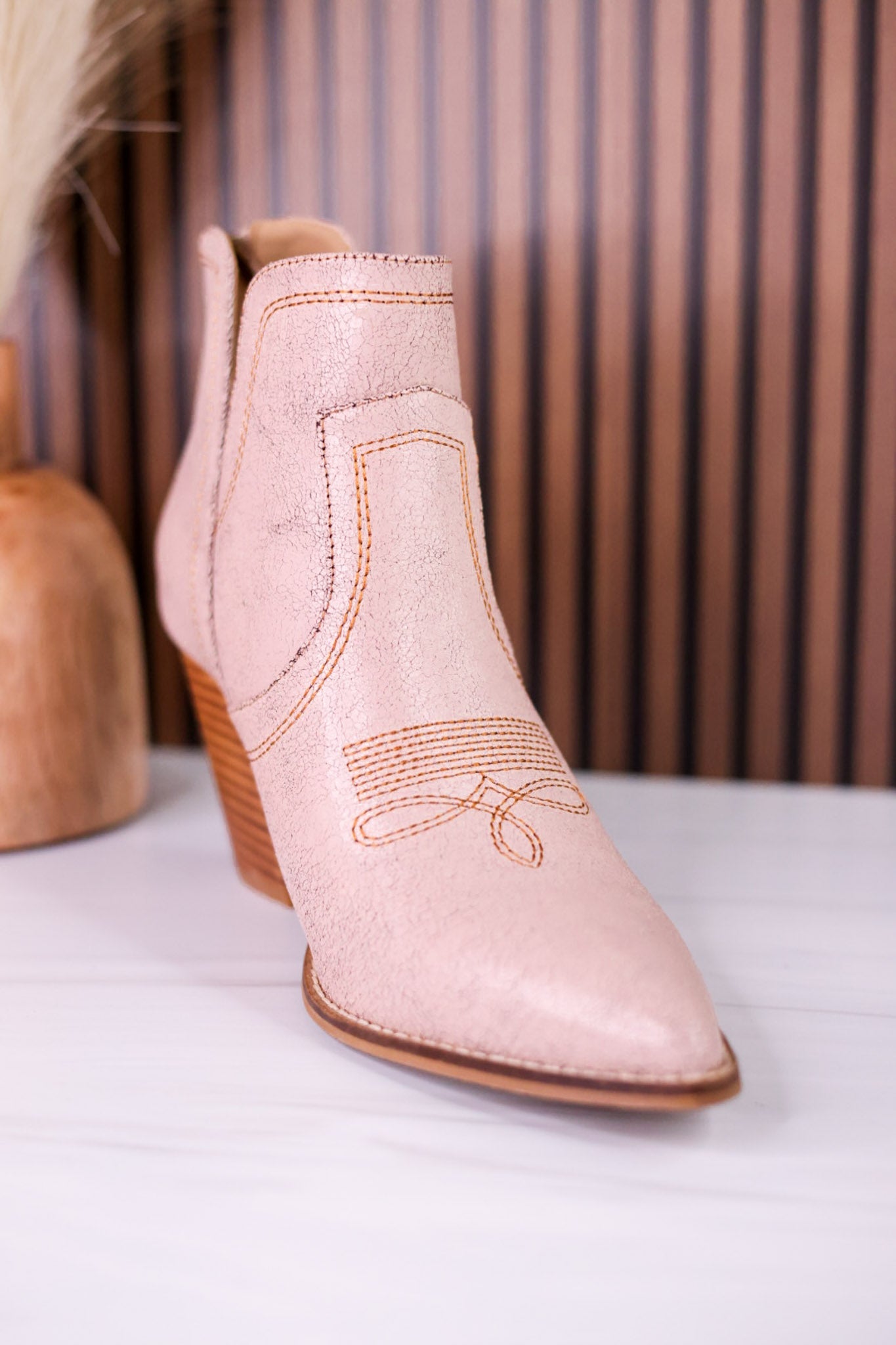Smoke Show Cream Faux Leather Booties - Whiskey Skies - CORKYS FOOTWEAR