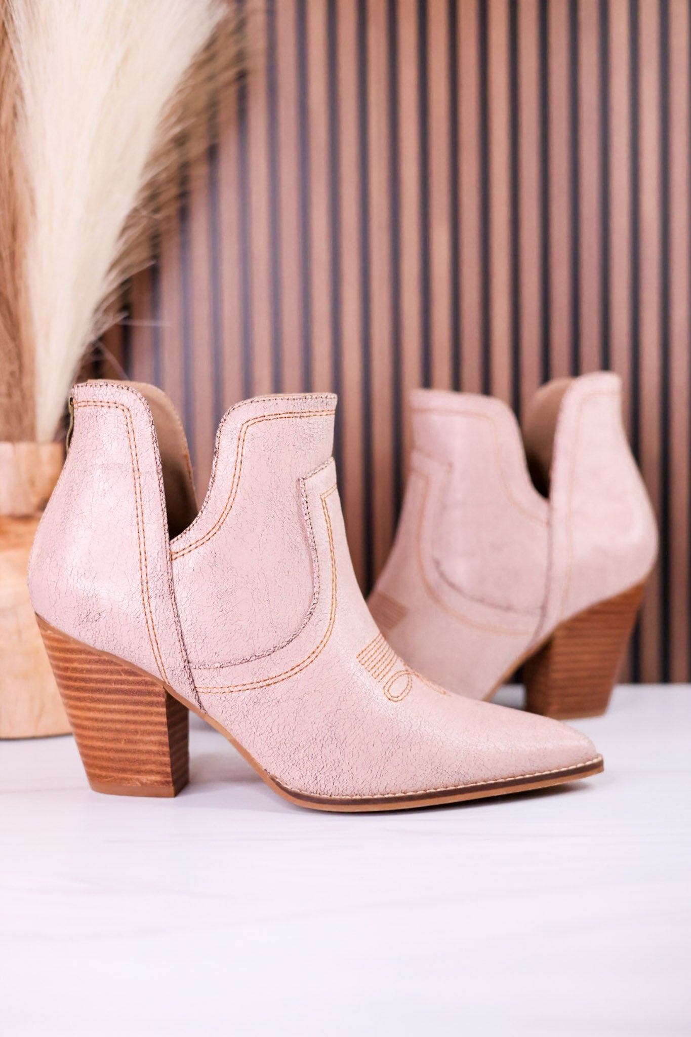 Smoke Show Cream Faux Leather Booties - Whiskey Skies - CORKYS FOOTWEAR
