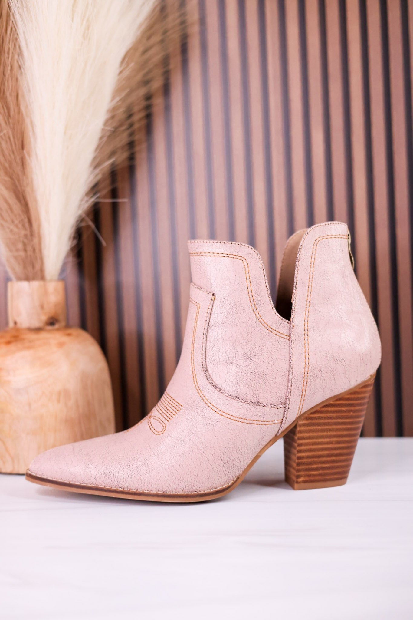Smoke Show Cream Faux Leather Booties - Whiskey Skies - CORKYS FOOTWEAR