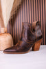 Smoke Show Espresso Faux Leather Western Ankle Boots - Whiskey Skies - CORKYS FOOTWEAR