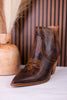 Smoke Show Espresso Faux Leather Western Ankle Boots - Whiskey Skies - CORKYS FOOTWEAR
