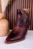 Smoke Show Wine Faux Leather Western Ankle Boots - Whiskey Skies - CORKYS FOOTWEAR