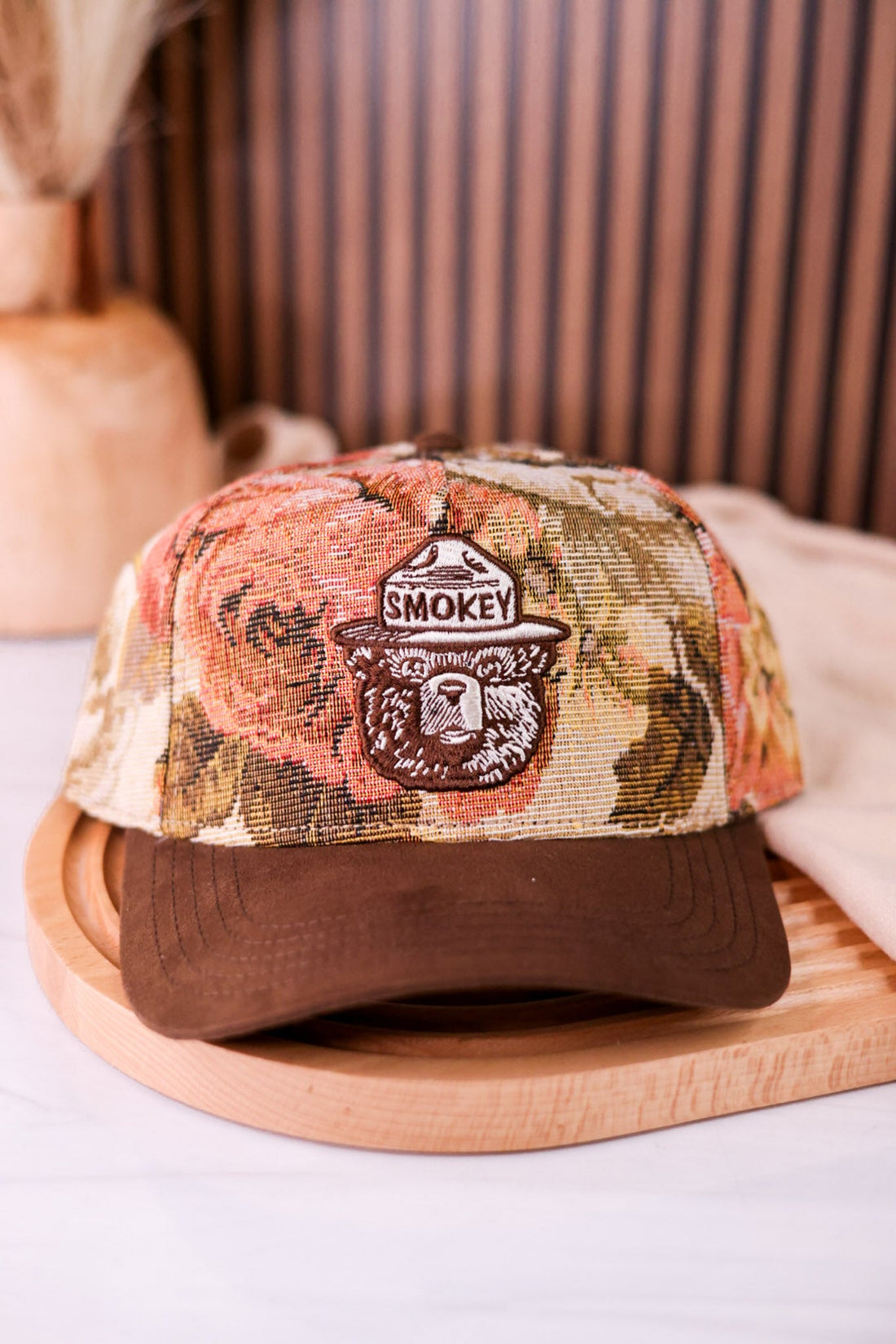 Smokey Bear Jacquard Pattern Snap Back Hat - Whiskey Skies - AMERICAN NEEDLE