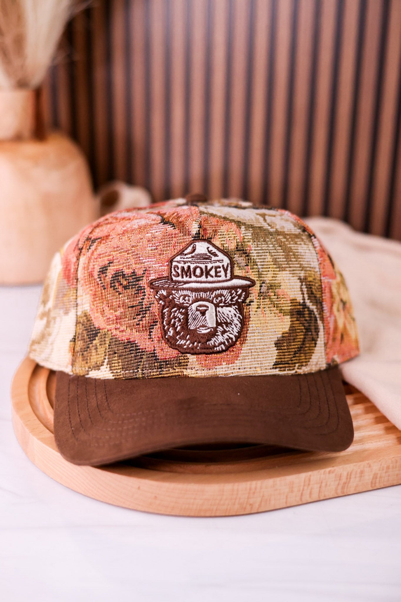 Smokey Bear Jacquard Pattern Snap Back Hat - Whiskey Skies - AMERICAN NEEDLE