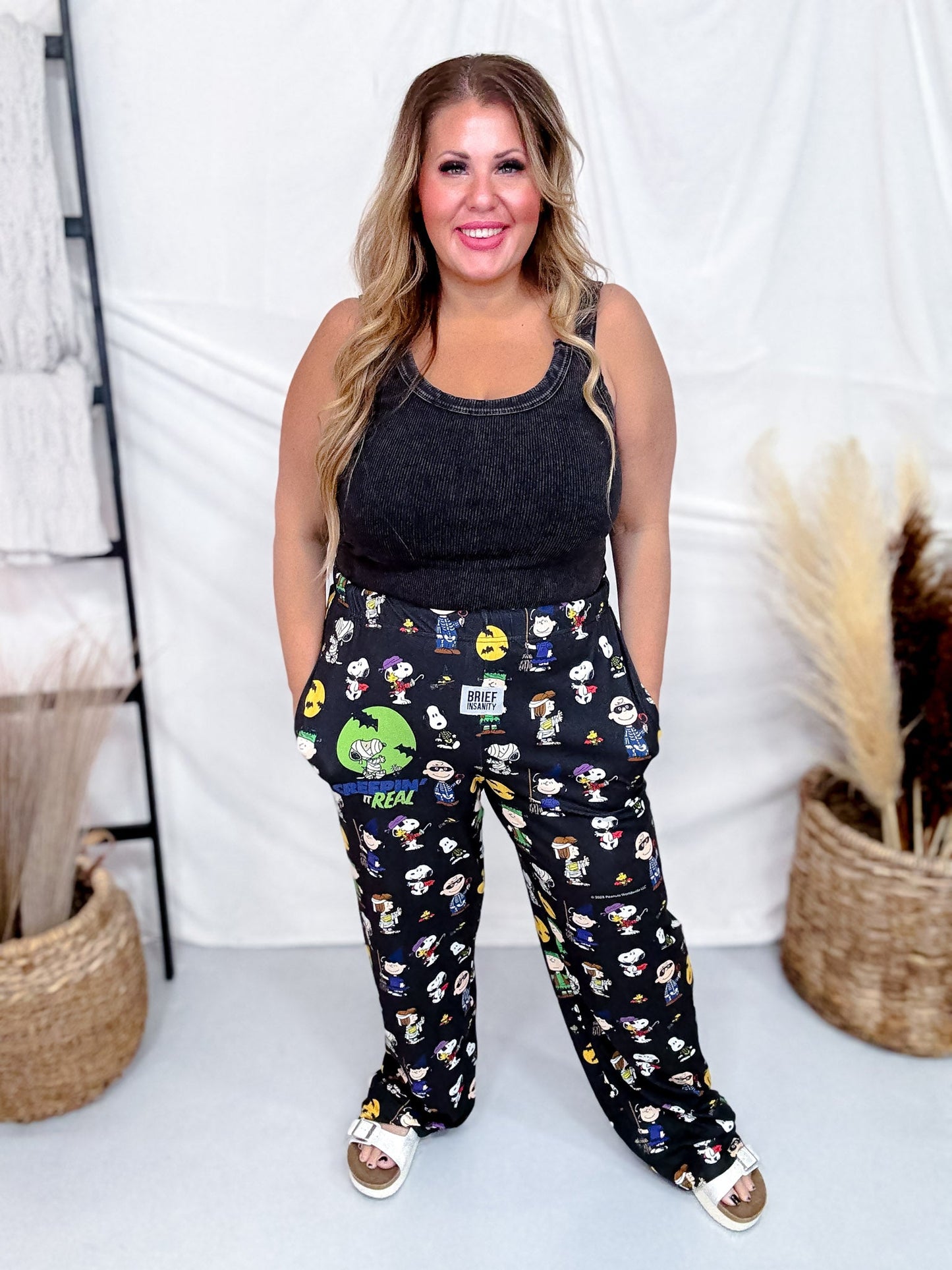 Snoopy Creepin' It Real Halloween Licensed Lounge Pants - Whiskey Skies - BRIEF INSANITY