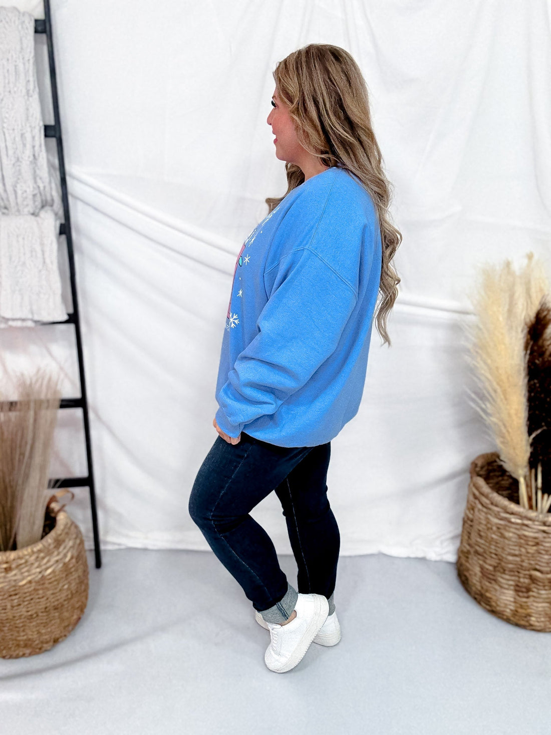 Snoopy "Waiting On Santa" Crew Neck Sweatshirt - Whiskey Skies - HYBRID APPAREL