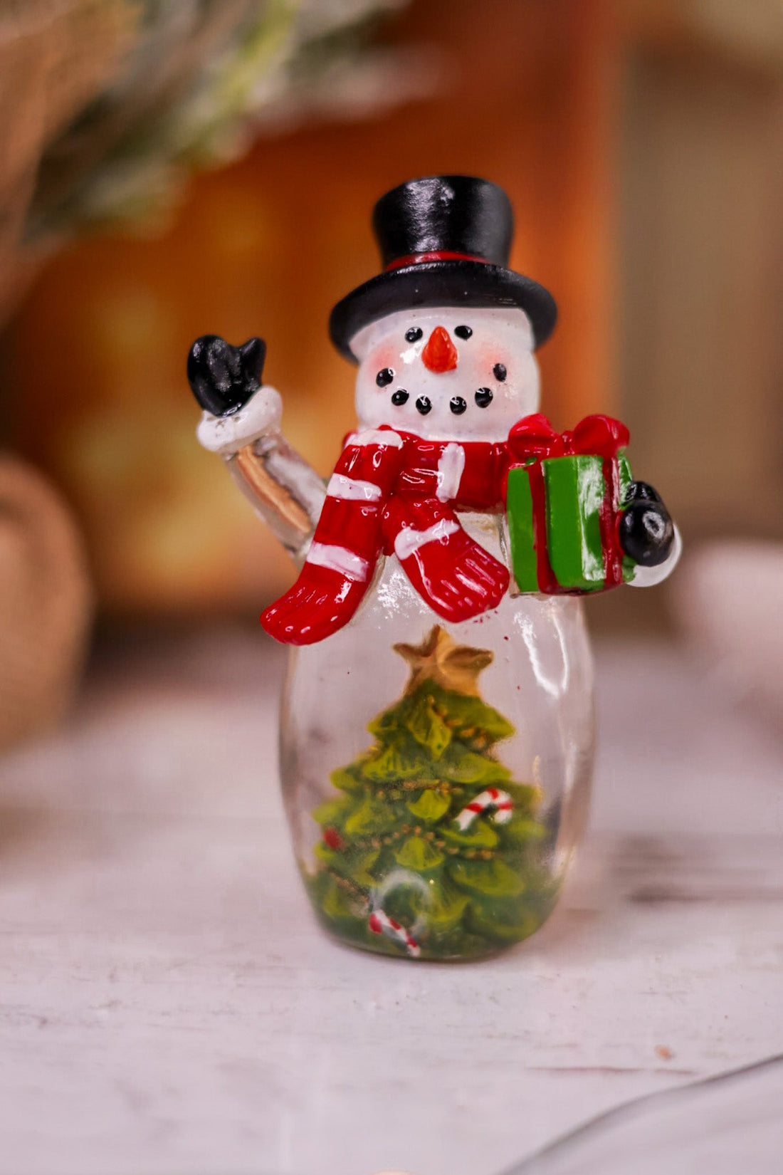 Snowman Figure with Holiday Scene (2 Styles) - Whiskey Skies - SPECIAL T IMPORTS INC