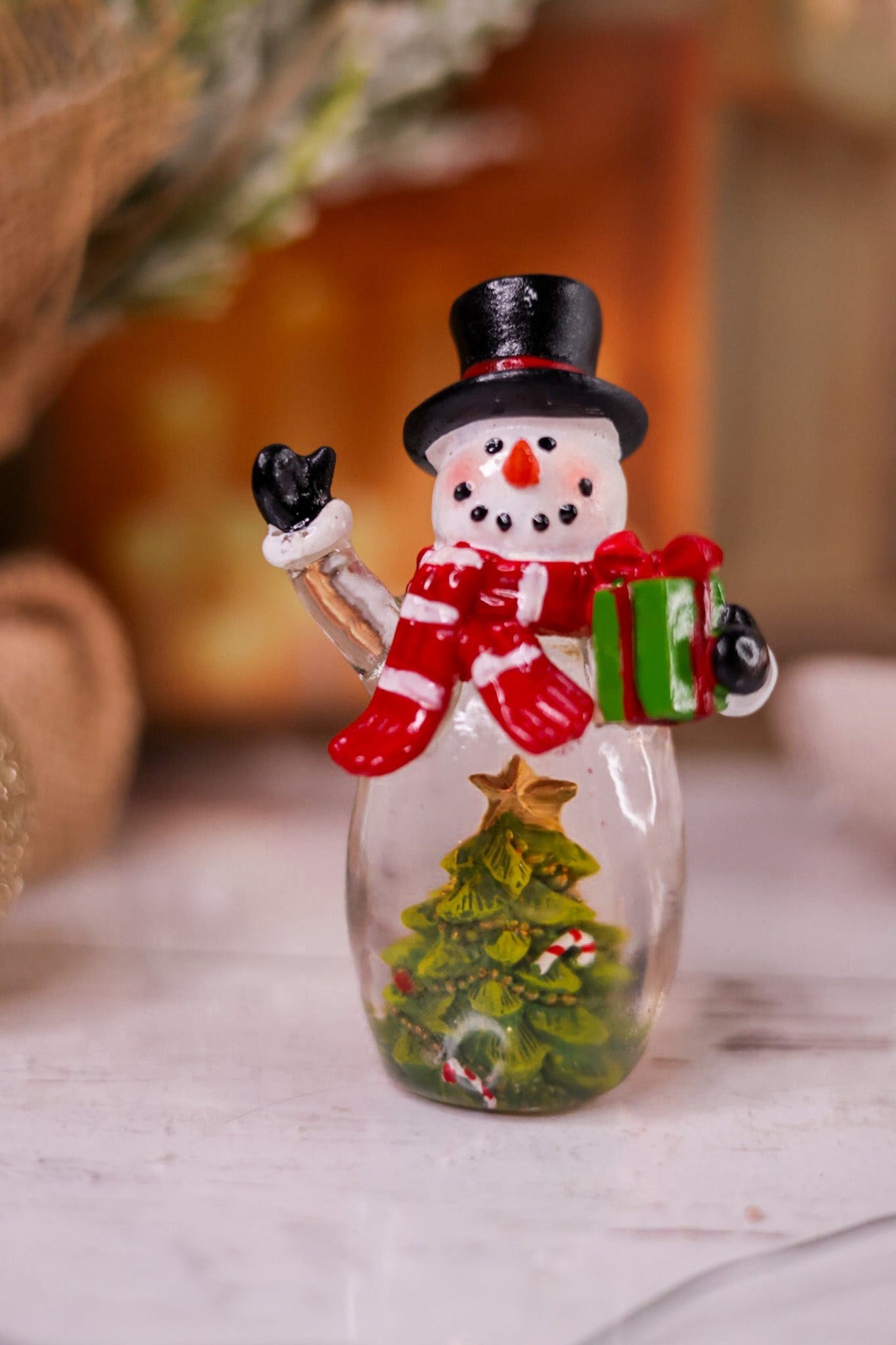 Snowman Figure with Holiday Scene (2 Styles) - Whiskey Skies - SPECIAL T IMPORTS INC