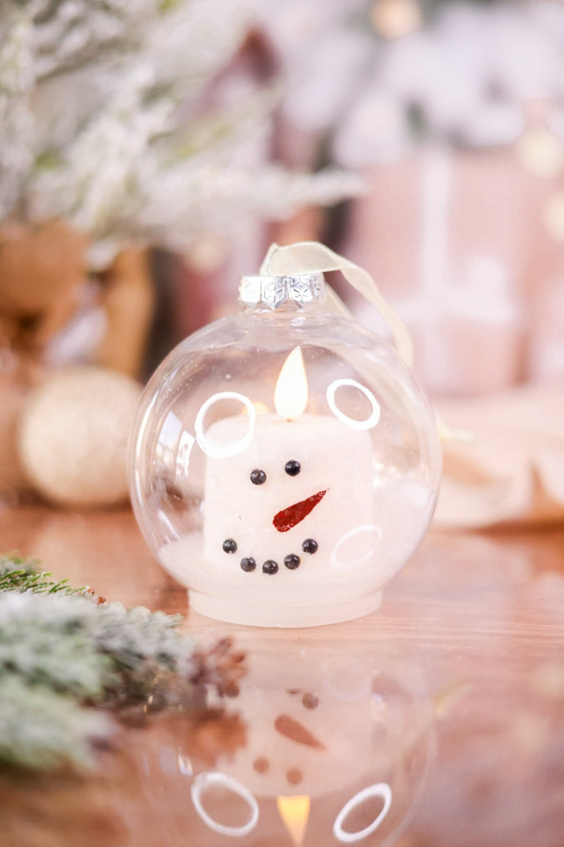 Snowman LED Candle Ball Ornament - Whiskey Skies - WT COLLECTION