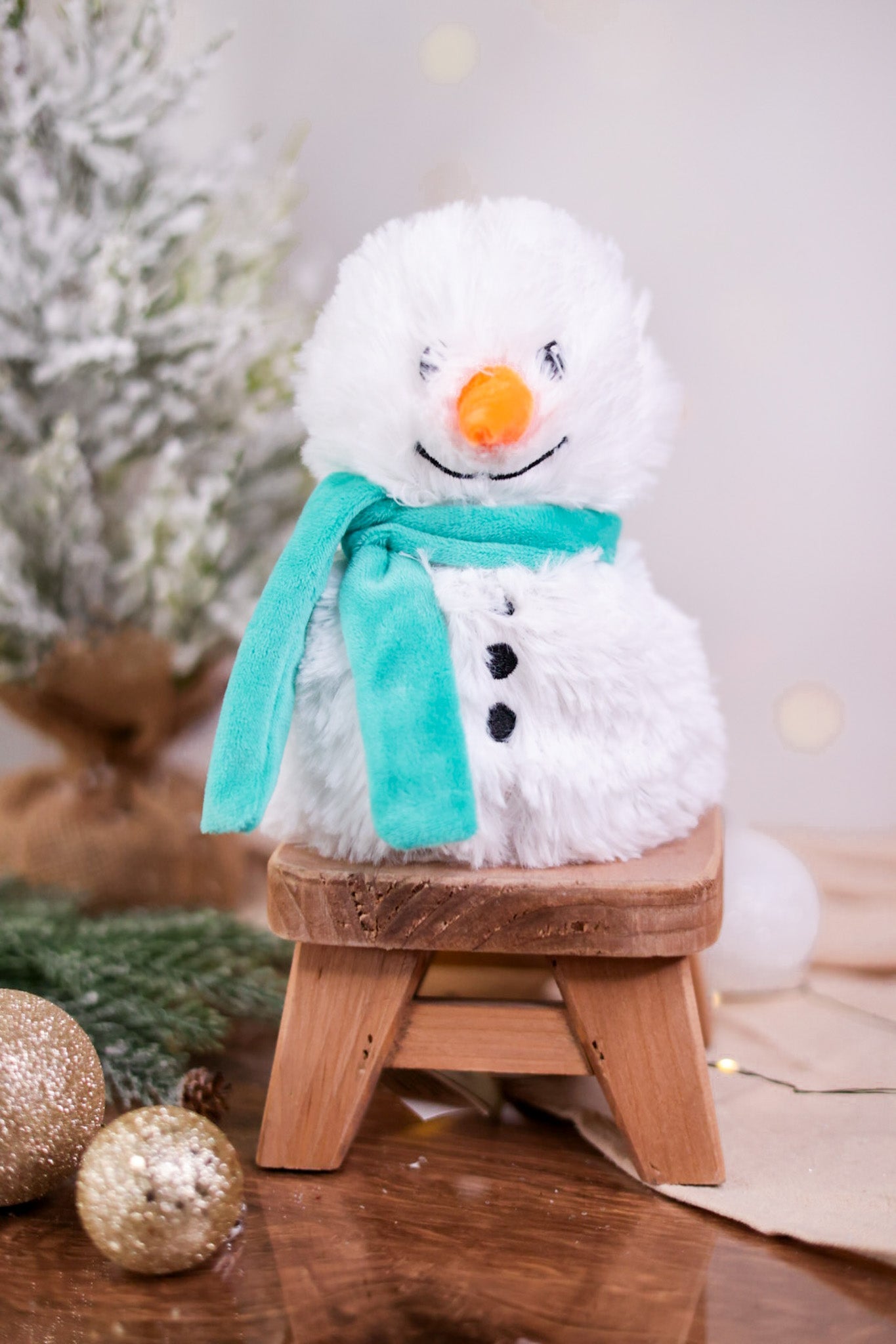 Snowman with Green Scarf Junior Warmie - Whiskey Skies - WARMIES