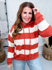 Soft Chunky Striped Rust & Ivory Hoodie - Whiskey Skies - SEW IN LOVE
