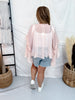 Soft Pink Sheer Chiffon Top With Ruffle Sleeves - Whiskey Skies - ODDI