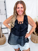 Solid Black Sleeveless Chiffon Blouse - Whiskey Skies - ODDI
