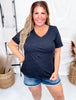 Solid Cotton V - Neck Short Sleeve Top (8 Colors) - Whiskey Skies - ANDREE BY UNIT