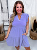 Solid Flutter Sleeve Tiered Wrinkle - Free Dress - Whiskey Skies - DEAR SCARLETT