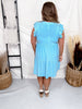 Solid Flutter Sleeve Tiered Wrinkle - Free Dress - Whiskey Skies - DEAR SCARLETT