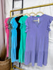 Solid Flutter Sleeve Tiered Wrinkle - Free Dress - Whiskey Skies - DEAR SCARLETT
