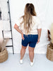 Solid Navy Biker Shorts - Whiskey Skies - JESS LEA