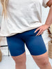 Solid Navy Biker Shorts - Whiskey Skies - JESS LEA
