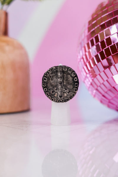 Solid Peace Sign Statement Ring - Whiskey Skies
