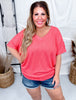Solid Ribbed Dolman Sleeve V - Neck Tops (7 Colors) - Whiskey Skies - ANDREE BY UNIT