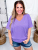 Solid Ribbed Dolman Sleeve V - Neck Tops (7 Colors) - Whiskey Skies - ANDREE BY UNIT